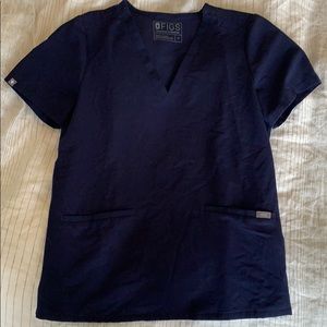 Figs Casma Scrub Top - Navy